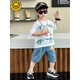 G.Duckkids Little Yellow Duck Set de manga corta para niños 2025 Summer Medium y gran ropa para niños Boy Ultraman Ultraman Set 1283 Set-White 110
