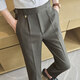 Jessons business trousers men slim young British style Naples high waist casual pants men formal wear no iron suit pants K9871 black 30