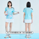 尚帛锦羽毛球服套装男女速干透气短袖球衣气排球运动服比赛训练队服定制 G719浅蓝色 XL 码女款 165-170cm 110-120斤