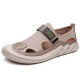 Nuevos zapatos para hombres con sandalias de agujero de malla transpirable para verano puro, deportes casuales de hombres sin deslizamiento de calzado de playa suave versátiles 878 negros 39