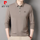 Pierre Cardin Langarmed T-Shirt für Männer Festkörperfeder und Herbst Dünne mit mittlerem Alter reinen Baumwoll-Revers-T-Shirt Top Basis Polo-Hemd 6625 Bohnengrün M 165 Vorschläge 95-115jin [Jin entspricht 0,5 kg]