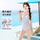 回力泳衣女款竞速游泳馆专用高级感性感露背游泳衣月光15250 白色 L