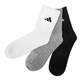Chaussettes adidas chaussettes masculines chaussettes de sport pour femmes sportiels en atténuation d'humidité et transpiration de chaussettes décontractées de chaussettes à haut haut JC9272 Black and White Grey à trois paires L-4346