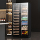 BAIKAILUN double-door double-temperature wine cabinet, door-to-door thermostatic wine cabinet, ice bar, wine cabinet, home living room refrigerator, office tea beverage display cabinet, wine and fruit preservation refrigerator, 1.64 meters | dual temperature | combination cabinet | red wine + ice bar 376L thin section