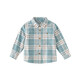 David Bella Ollet sells children's clothing men's shirts children's shirts boys long-sleeved spring clothes baby clothes spring and autumn tops green and white check DB3224618-A 80 (recommended height 73-80cm)