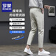 
Lomond ice silk casual pants for men in summer thin slim straight high-end solid color versatile eight-point nine-point suit pants for men 9902 light gray 31 two-foot four