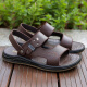 Spider King Sandals para hombres en verano 2025 Nuevo cuero casual de cuero genuino Soft Sole Anti-Slip Wear Wear Anti-Odor Slippers para hombres con zapatos de playa Z2601 39 (245 mm)