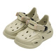 Bonaling Children's Cave Schuhe Jungen und Mädchen Pantoffeln Sommer 2025 Outdoor Baby Beach Schuhe Anti -Rutsch -Schattenrutschen Sandalen Loch Khaki + Erha (7 Stücke) 28 -29 [innere Länge 18,5 cm]
