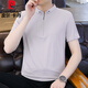 
Pierre cardin solid color half-zipper polo shirt men's short-sleeved summer ice silk thin stand collar T-shirt 2025 new half-sleeved T-shirt 9921 green 3XL (about 150-170 Jin [Jin equals 0.5 kg] wearable)