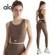 ALO YOGA fitness clothing set for women, shock-proof all-in-one vest, high-looking Pilates training sports yoga clothing, rhino gray vest + rhinoceros gray trousers M