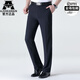 
AJGNEAMAIN Italian light luxury trousers men summer middle-aged and elderly loose straight business casual thin breathable suit trousers men 9900-1 dark blue [without pleated slim version] 29 sizes [2 feet 2 waist]