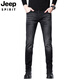JEEP SPIRIT吉普黑色牛仔裤男士直筒修身宽松直筒春秋休闲时尚男裤潮流长裤子 6189黑色 28 【建议90-105斤】