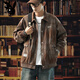 
Playboy (PLAYBOY) tie-dye jacket men's gown spring and autumn 2025 new trendy brand loose-sensing tool lapel jacket large size K15828 black M
