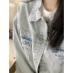 Xcfreht [3145 personnes louées] Veste de jean de vieille printemps et d'automne pour les femmes Vêtements de denim de style polyvalent INS Clip à tendance 9926 # Blue S [Suggestion 80--100jin [Jin est égal à 0,5 kg]]]