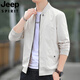 Jeep Spirit Jeep 2025 Spring and Autumn Chaqueta masculina Béisbol Menebal Caballa de gabardina informal delgada con al aire libre con guapo chaqueta de hombres 686 [Negro] M [sugerido 80-95 Jin [Jin es igual a 0.5 kg]]]