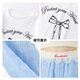 
Yoyo one (Yoyo one) girls suit summer thin children 2025 new fashionable girls big children summer short-sleeved wide-leg pants two-piece set [two-piece set] 19060 white + 15277 blue 150 150cm