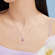 Lukfook Jewelry Platinum 950 Sapphire Aquamarine Small Cherry Platinum Necklace Total weight approximately 3.68 grams