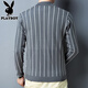 Playboy (Playboy) 2020 AUTOMNE NOUVEAU CARDIGAN CARDIGAN Veste pour hommes à manches longues à manches longues d'âge moyen et jeune pull tricot mince Pull Gris gris F11 3xl 185