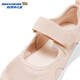 Skechers children's summer breathable mesh lightweight comfortable sports Velcro Mary Jane casual shoes 303974L peach pink/PCH 32