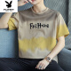 
Playboy (PLAYBOY) pure cotton new short-sleeved T-shirt men loose half-sleeved clothes summer versatile T-shirt base shirt ins top men 829 gray M