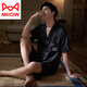 Catman (MiiOW) pajamas men's summer silk ice silk short sleeve shorts simulated silk men's summer zodiac year red home clothing DA9901-Men's champagne color XL