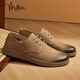
Millies' new top layer cowhide men's shoes casual retro flat tilted toe shoes men's Birkenstock shoes U1503 yellow 41