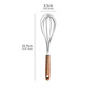 Bianfu Acacia Wooden Handle Egg Beater Stainless Steel Manual Egg Beater Bubbler Stirring Stick Whisper Blender Egg Beater Acacia Wooden Handle Egg Beater