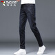 Holzspecker (Tucano) Jeans Herren Frühling und Sommer Schlanker elastischer Long Hosen Herren Trendy Business Casual Hosen Männer Blau Schwarz 32