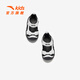 ANTA (ANTA) children's sandals, men's and women's baby shoes, 2026 summer velcro toe-cap anti-collision soft elastic beach shoes, baby toddler shoes, male black/snowflake white 0036-2 26, shoe inner length 16cm