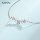 Ajidou collar de collar Ajidou regalo de cumpleaños para mujeres elegante sonreír collar floral para novia regalo para esposa plateado