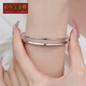 Centenary Baojinxiang new pt950 platinum bracelet women's solid smooth plain ring bracelet platinum new round bracelet as a gift for your girlfriend, about 2.2mm wide, 54 rings, weighing about 13.99 grams