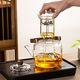 Cloud handle kettle large capacity steaming dual-purpose heat-resistant explosion-proof kettle tea set thickened glass tea kettle transparent color 1000ml