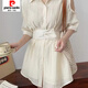 Pierre Cardin Cost, petit et parfum de style Internet célébrité short de chemise de mode d'été 878 Couleur d'abricot [ensemble] 2xl recommandé 135-155jin [Jin est égal à 0,5 kg]