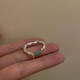 Luo Fanxin decorated S925 sterling silver bow pearl beaded ring women's ins niche index finger ring light luxury open stacking J6340