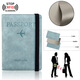 
He Jiagong Passport Bag Protective Case Stolen Document Storage Bag Passport Clip Passport RFID Travel Document Card Bag Pack RFID Anti-Scanning-[Pink]