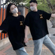 T-shirt lourd blanc pur 500g Coton pur épais décolleté à manches courtes à manches courtes surdimensionnées couple couple à moitié manches femmes 500g à manches courtes lourdes - abricot s recommandé 100-120jin [Jin est égal à 0,5 kg]