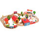 Holz kleiner Zug Hape Gleis Set Magnetic Lokomotive 3-5-7 Jahre alte Jungen Bausteine ​​Kinderspielzeug Brio 78 Stück Spuren Elektroauto