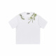 Yuzu HARSH AND CRUEL American alphabet plant flower round neck heavy cotton short-sleeved T-shirt for men and women summer S1049# white M