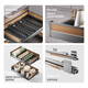 
Aux kitchen pull-basket cabinet drawer-type thickened double-layer space aluminum bowl basket pot bowl chopstick storage rack bowl and dish storage rack [wood grain style 700 cabinet] cabinet width 655-695