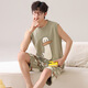 Modal Cotton Summer Pyjamas Männer reine Baumwollshorts Weste dünne Cartoon Teenager Sommer Home Clothing Set Am826 L Standard 100-130jin [Jin gleich 0,5 kg]