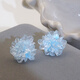 Yican Clear Blue Flower Earrings for Women Unique Niche Design High-end Earrings 2025 New Hot Style Earrings Clear Blue Flower Earrings for Women