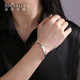Shengshi Qiyuan pt999 platinum bracelet solid platinum bracelet for women new explosive broken ice bracelet plain circle round closed mouth 30g inner diameter 54mm width about 5mm platinum 999
