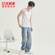 Hongdou Home (Hodohome) Men's Pure Cotton Sleeveless Vest Four Seasons Base-Hand Basic Sweatshirt Men White XL 175/100