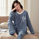 Pyjamas für Frauen im Frühjahr und Herbst Pure Cotton Korean Version Cartoon Langarmes großer zweiteiliger Anzug Sommerherbst- und Winter-Heimkleidung können außerhalb von GXT9928 m getragen werden (empfohlen 75-95jin [Jin gleich 0,5 kg]))