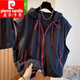 皮尔卡丹（pierre cardin）特大码300斤连帽马甲无袖春夏户外轻薄百搭宽松休闲速干防晒外套 1105卡其 XL