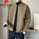 
Pierre cardin knitted sweater jacket men's spring and autumn style 2025 new style handsome baseball collar casual cardigan sweater cardigan brown 2XL