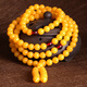 Fat Donglai same style yellow beeswax bracelet Gao Lao 108 Buddha beads chicken oil yellow stone amber bracelet for men and women 6mm beeswax 108 bracelet for women S026