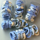 SAHANE SAHANE [Little Bear Style] Salt de mer Blue Blue Hagine de cheveux sans couture pour les femmes avec une queue de cheval haute et pas de corde à tête effondrée High Elastic Band Cair Cair Rope Salt System [10 pièces - Blue Label Bear]