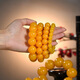 Fat Donglai's same style yellow beeswax bracelet second generation chicken fat amber Buddha beads single circle men's and women's bracelet fashion jewelry 8MM 108 beeswax bracelets