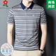 
Mengtejiao men's short-sleeved T-shirt mulberry silk middle-aged father's business casual striped lapel top N7003-green XL 175 suitable for 125-145Jin [Jin equals 0.5 kg]